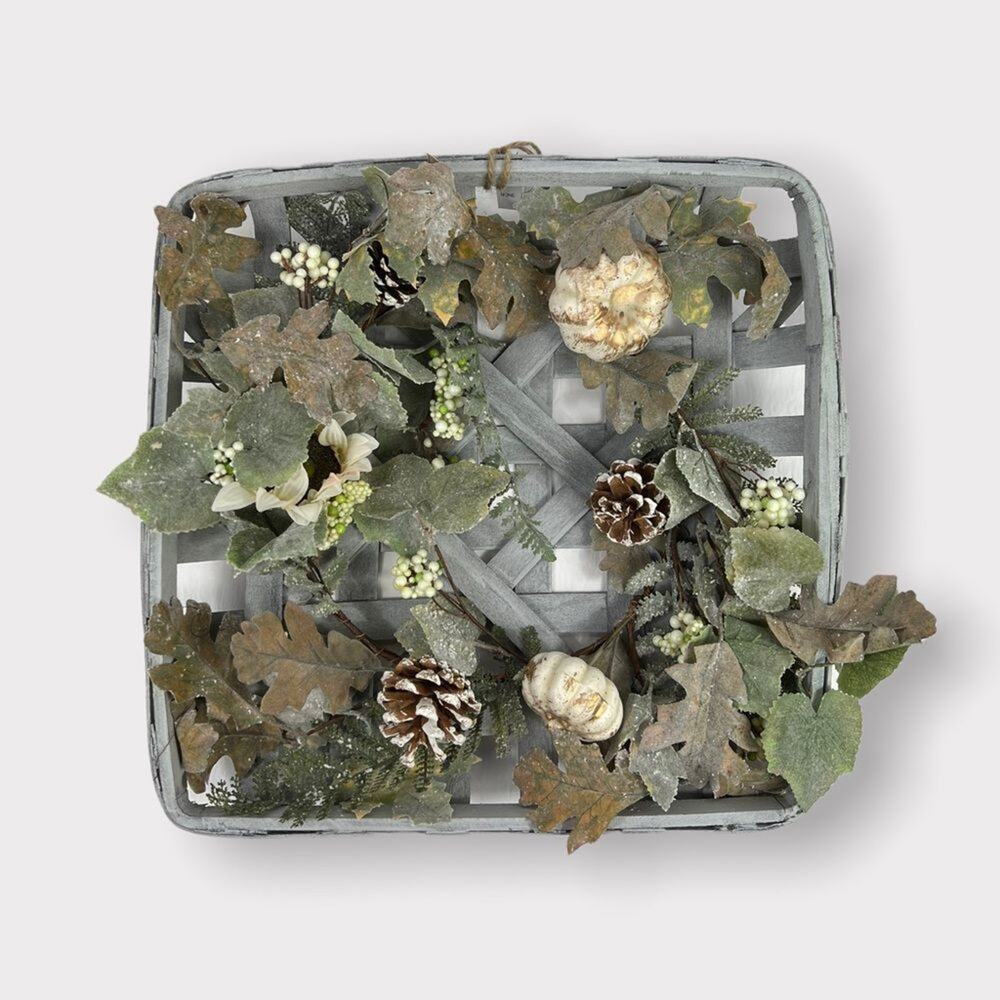 Nordstrom Square Tobacco Basket Wreath NEW